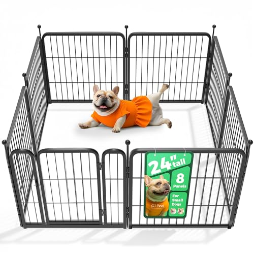FXW Rollick Unleashed Dog Playpen for Indoor, Yard, RV Camping, 24 inch 8 Panels for Small and Puppy Dogs, Bla - view 2