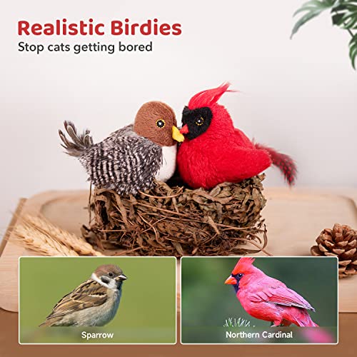 Potaroma Cat Toys Chirping Birds 2 Pcs with Catnip SilverVine, Interactive Cat Kicker, Lifelike Birdie Tweets, - view 4