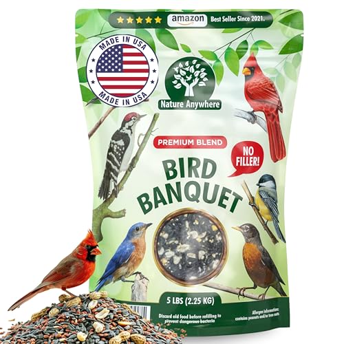 Nature Anywhere Bird Seed Bird Banquet Bird Seed for Outside Feeders, Wild Bird Seed, Bird Food, No Fillers, M - view 2