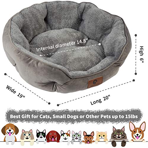 Asvin Small Dog Bed for Small Dogs, Cat Beds for Indoor Cats, Pet Bed for Puppy and Kitty, Extra Soft & Machin - view 4