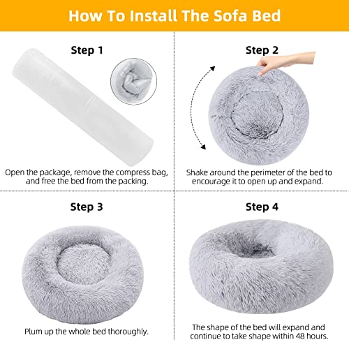 Dog Bed for Small Medium Large Dogs Cats, 20 inch Calming Washable-Round Cozy Soft Pet Bed for Puppy and Kitte - view 6