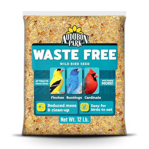 Audubon Park Waste Free Wild Bird Seed – 12 lb. No Mess Blend with Sunflower Hearts & Peanut Pieces – Bird Foo - view 2