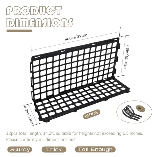 12 Pcs Under Couch Blocker for Bed Adjustable Furniture Plastic Under Bed Blocker with 30 Ties Black Couch Bar - view 3