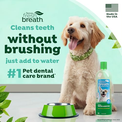 TropiClean Fresh Breath Water Additive for Dogs, Dog Breath Freshener and Teeth Cleaning Solution, No Toothpas - view 3