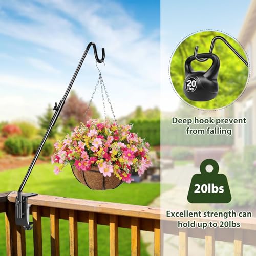 BOLITE Heavy Duty Deck Hook, 20 Inch Bird Feeder Hanger for Hummingbird Feeders, Planters, Lanterns, Wind Chim - view 5