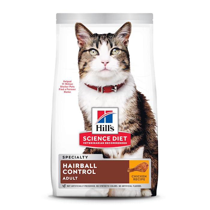 Hill's Science Diet Hairball Control, Adult 1-6, Hairball Control Support, Dry Cat Food, Chicken Recipe, 7 lb  - view 6