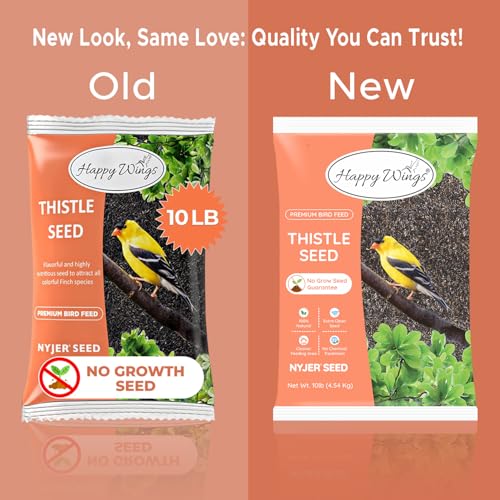 Happy Wings Nyjer/Thistle Seeds Wild Bird Food - 10 Pounds I No Grow Seed I Bird Seed for Wild Birds - view 3