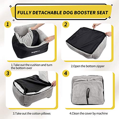 BurgeonNest Dog Car Seat for Small Dogs, Soft Pet Car Travel Home Bed Under 25 lbs, Fully Detachable and Washa - view 7