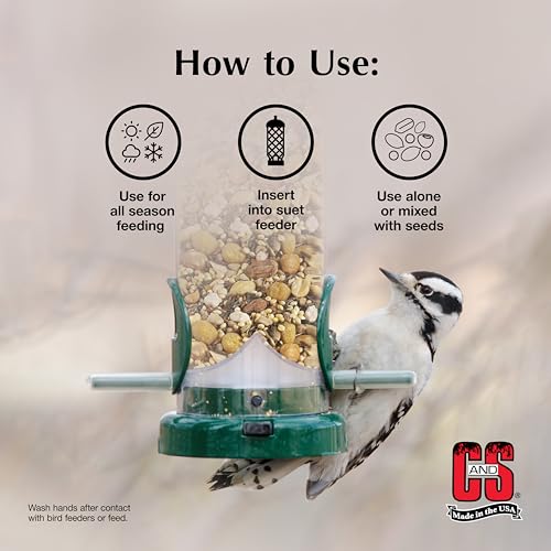 C&S Peanut Suet Nuggets, Outdoor Wild Bird Food for Nuthatches, Woodpeckers and Chickadees, 27 Ounces - view 5