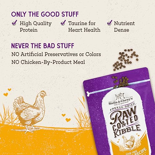 Stella & Chewy's Raw Coated Cat Food - High Protein, Grain-Free Kibble with Cage-Free Chicken - Premium Digest - view 5
