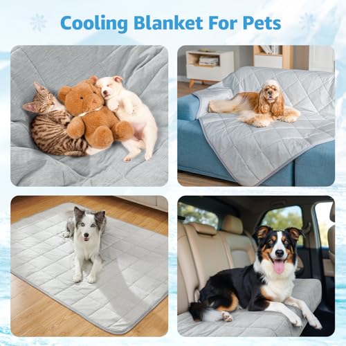 Cooling Blanket for Dogs, 0.4 Q-MAX Dog Cooling Blanket Washable, Cool to Touch Pet Blanket Cooling Comforter  - view 5