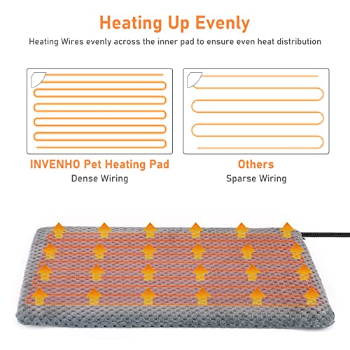 INVENHO Heated Cat Bed, Waterproof Adjustable Temperature Dog Cat Heating Pad with Timer, Indoor Pet Heating P - view 3
