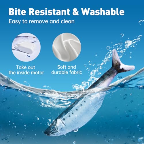 Petgravity Bite-Sized Realistic Flopping Fish Cat Toys, 3 Pack, Interactive Cat Toys for All Breeds, Tap-Activ - view 5