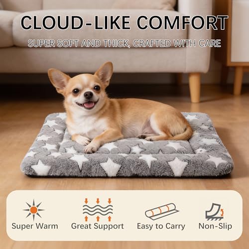 Dog Bed Mat, Reversible Crate Pad & Cute Dog Bed - Machine Washable Kennel Mat with Ultra Soft for Small Dogs  - view 4