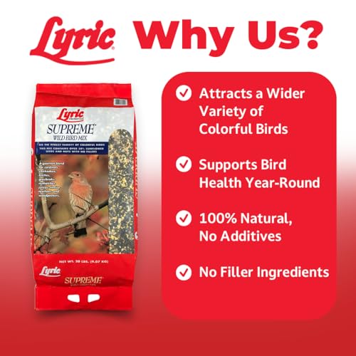 Lyric Supreme Wild Bird Seed for Outside Feeders - Wild Bird Food Mix with Nuts & Sunflower Seeds, Attracts Ma - view 4