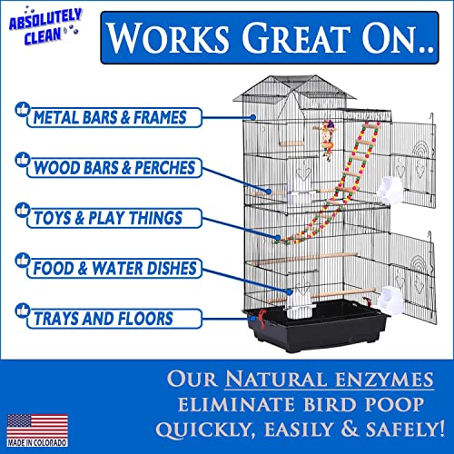 Absolutely Clean Amazing Bird Cage Cleaner and Deodorizer - Just Spray/Wipe - Safely & Easily Removes Bird Mes - view 3