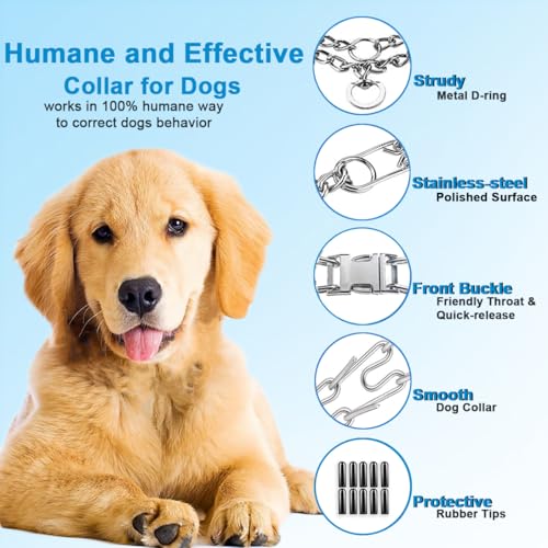 Prong Collar for Dogs, Dog Training Collar, Adjustable Size Dog Pinch No Pull Collar with Quick Release Buckle - view 4