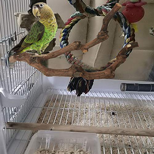 kathson Natural Parrot Perch Bird Stand Pole Wild Grape Stick Paw Grinding Fork Parakeet Climbing Standing Bra - view 7
