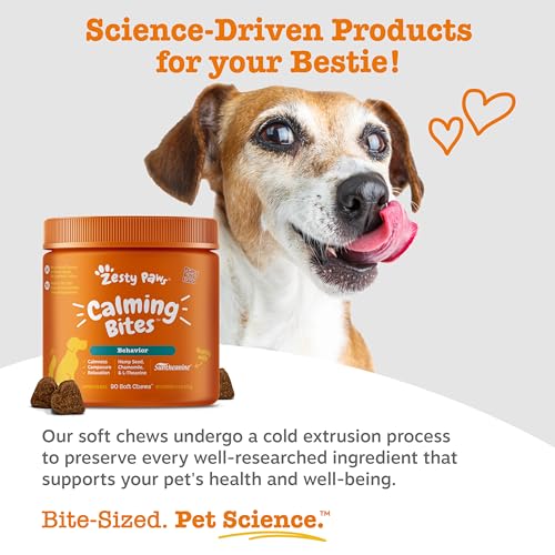 Zesty Paws Calming Chews for Dogs Composure & Relaxation for Everyday Stress & Separation Peanut Butter 90 Cou - view 6