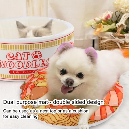 寵幸 Ramen Noodle Dog & Cat Bed,Keep Warm and Super Soft Creative Pet Nest for Indoor Cats,Removable Washable Cu - view 5