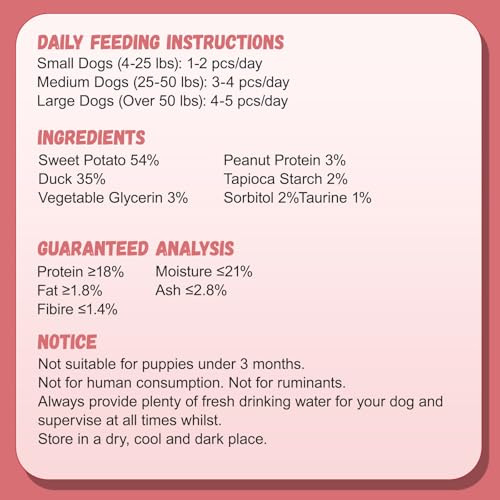 Pawmate Duck Double Purple Sweet Potato Wraps Dog Treats, Healthy Low Fat Dog Jerky High Protein for Training  - view 5