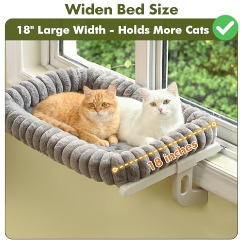 Cloud-Cuddle Cat Window Perch with 4-Sided Bolster, Zipper Design Cushion Window Seat for Window Sill, Sturdy  - view 4