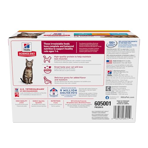 Hill's Science Diet Adult 1-6 Wet Cat Food Variety Pack, Chicken, Tuna, & Ocean Fish, 2.8 oz. Pouches, 12-Pack - view 3