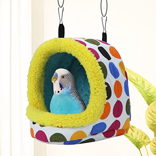 Litewoo Bird Hanging Hammock Winter Warm Parrot Nest House Bed Plush Snuggle Pet Cave Hammock Toy for Conure L - view 5
