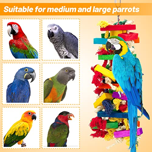 Extra Large Natural Wood Bird Toys for Macaws, African Grey, Parrots Gifts - view 5
