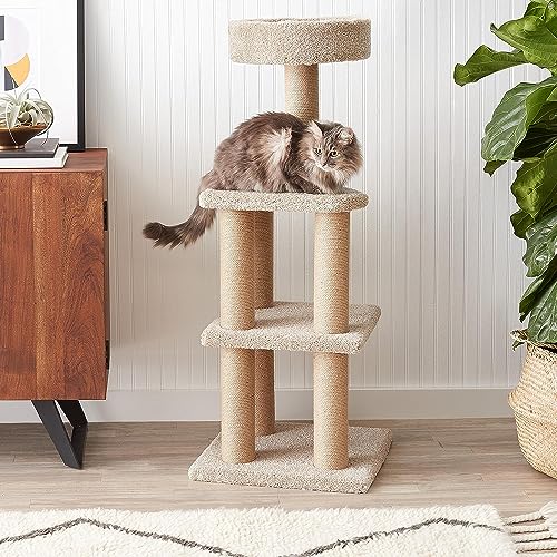 Basics Cat Tree Tower - Multi-Level Climbing Activity Center for Indoor Cats & Kittens with Scratching Posts,  - view 5
