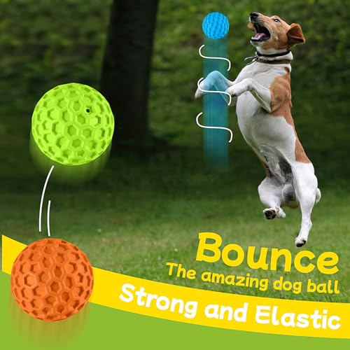havit Indestructible Squeaky Dog Balls for Aggressive Chewers, Interactive Dog Toys to Keep Them Busy, Rubber  - view 5