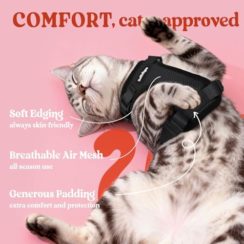 rabbitgoo Cat Harness and Leash for Walking, Escape Proof Soft Adjustable Vest Harnesses for Cats, Easy Contro - view 5