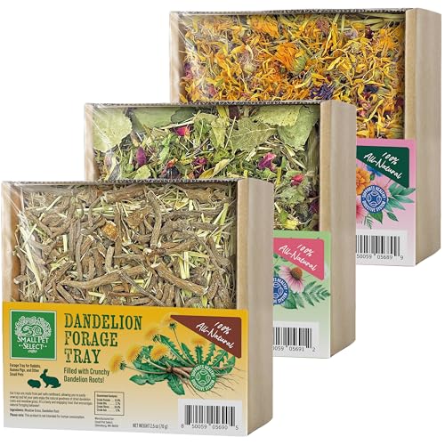 Small Pet Select Forage Tray Bundle, 3 Pack of Foraging Trays for Rabbit, Guinea Pig, Hamster or Bunny - Natur - view 2