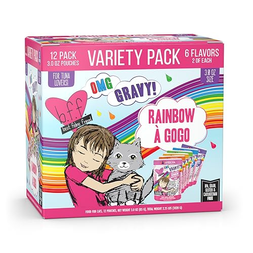 Weruva B.F.F. OMG - Best Feline Friend Oh My Gravy!, Rainbow A Gogo Variety Pack! Cat Food, 3oz Pouch (Pack of - view 2