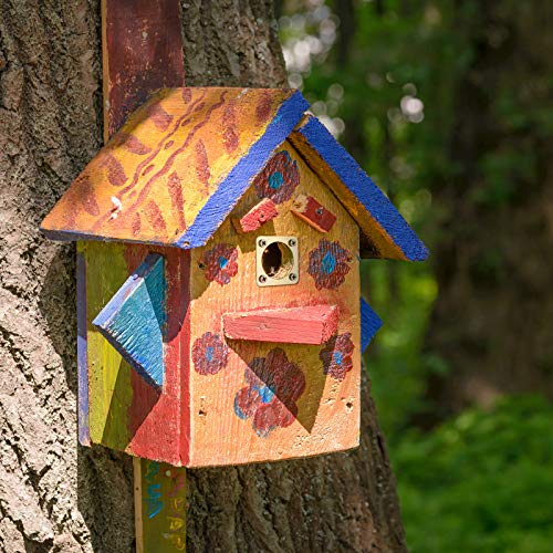 Metal Bird House Guard with Copper Portal Bird House Hole Protector Guard Replacement for Eastern Bluebird Hou - view 4