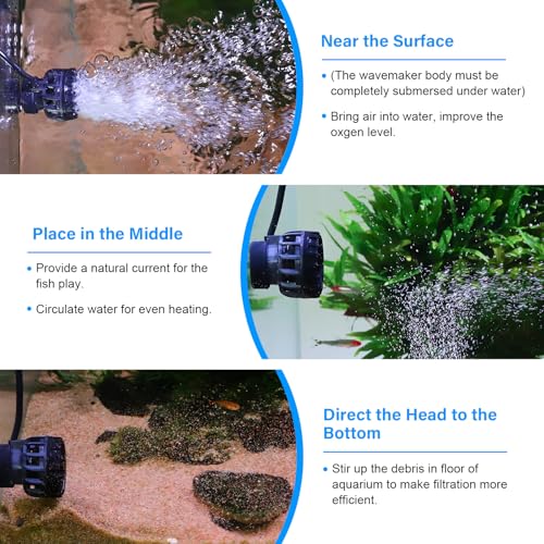 hygger Aquarium Wave Maker for 5-10 Gallon Fish Tanks, Adjustable DC Power Heads for Aquarium with Controller, - view 3