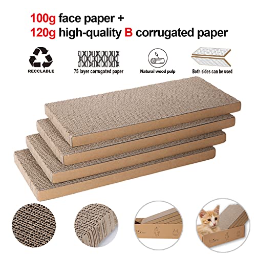 4 Packs in 1 Cat Scratch Pad with Box, Cat Scratcher Cardboard,Reversible,Durable Recyclable Cardboard, Suitab - view 4