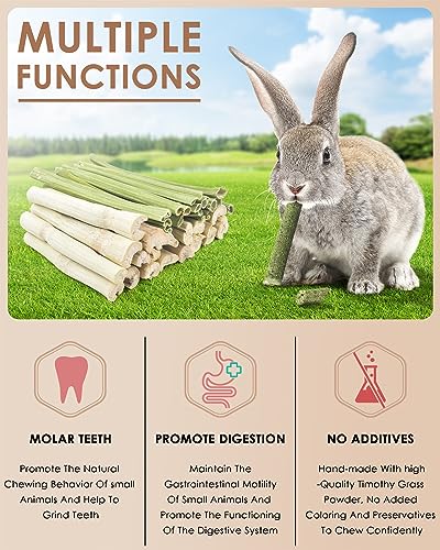 Bissap 40PCS Rabbit Chew Sticks, 20PCS Sweet Bamboo Chew Sticks & 20PCS Papaya Stems Bunny Chews for Rabbit Ha - view 4