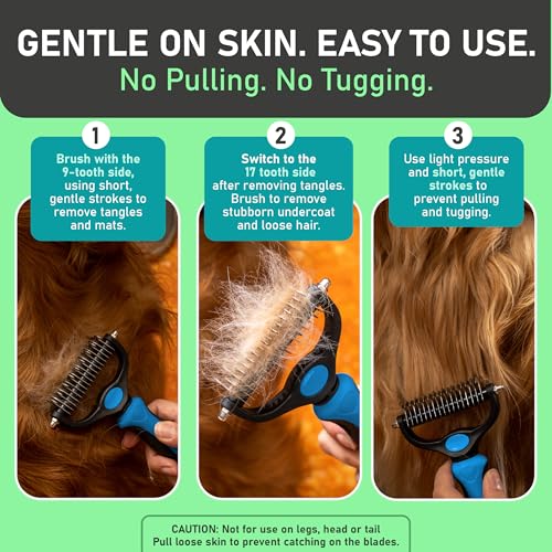 Maxpower Planet Original Pet Grooming Rake - Double-Sided Deshedding Dematting Tool, Undercoat Rake for Dogs & - view 3