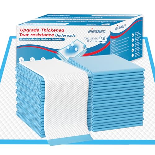 Tear-Resistant Disposable Bed Pads 36" x 36" 50 Count Super Absorbent Underpads, Chux Thicker Extra Large Inco - view 2