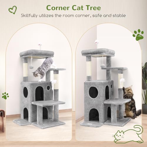 Globlazer Cat Tree Tower for Indoor Cats, 50-inch Adult Cat Tree House for Large Adult Cats with Steps, Scratc - view 3