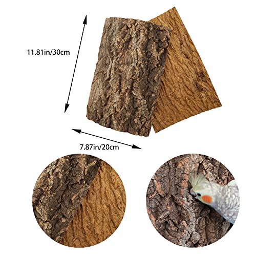 2 Pack 12 x 8 Inch 100% Natural Cork Perch, Bird Cork Seat Boards, Birdcage Bark Decor Accessories for Birds P - view 7