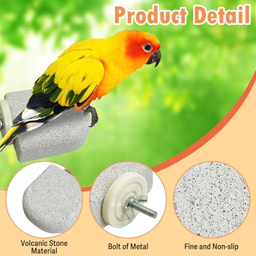 PINVNBY 4 PCS Bird Perch Stands Parrot Calcium Perch Beak Grinding Stone Foot Claws Trimmer Parakeet Platform  - view 4