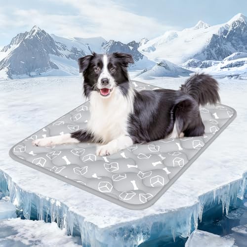 Rywell Dog Cooling Mat 2.0, Elegant Grey, 44"*32" Thick & Durable Cooling Mat for Extra Large Dogs, Extended C - view 2