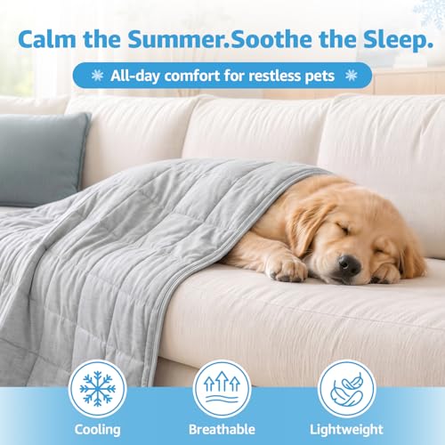 Cooling Blanket for Dogs, 0.4 Q-MAX Dog Cooling Blanket Washable, Cool to Touch Pet Blanket Cooling Comforter  - view 4