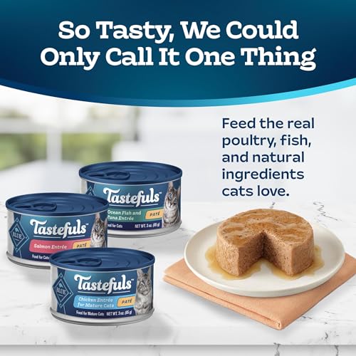 Blue Buffalo Tastefuls Natural Pate Wet Cat Food Variety Pack, Salmon, Chicken, Ocean Fish & Tuna Entrées 3-oz - view 4