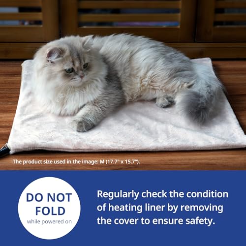 NICREW Pet Heating Pad for Dogs and Cats, Heated Cat Bed with Steel-Wrapped Cord and Soft Fleece Cover, 17.7 x - view 3