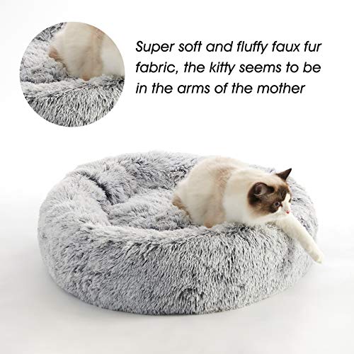WESTERN HOME WH Calming Soft Round Dog & Cat Bed, Anti-Anxiety Donut Cuddler Warming Cozy Fluffy Faux Fur Plus - view 3