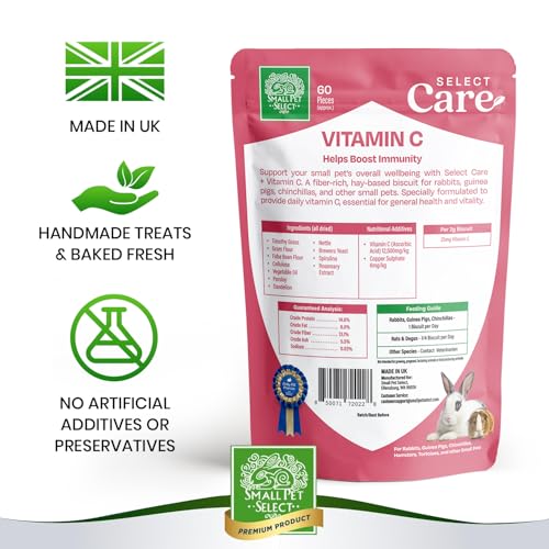 Small Pet Select - Select Care Vitamin C Support Supplement, Natural High Fiber Timothy Hay Based Treats for R - view 3
