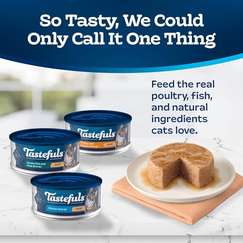 Blue Buffalo Tastefuls Wet Cat Food Paté Variety Pack, Made with Natural Ingredients, Chicken, Turkey & Chicke - view 5